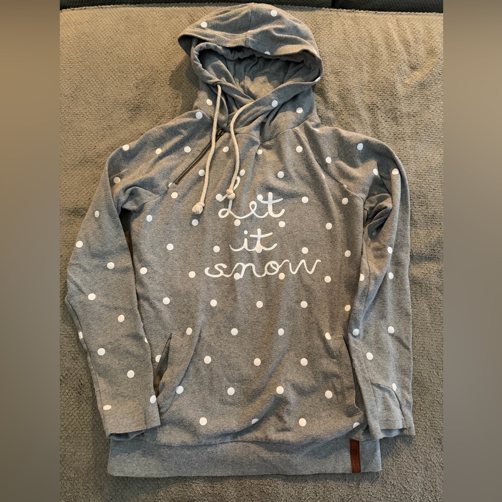 Gray Polka Dot 'Let it Snow' Hoodie